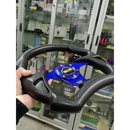 Volante de auto tipo D universal Tunning deportivo marca Rally art centro azul