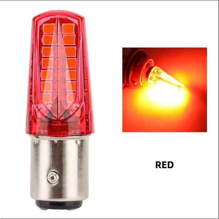 Par de ampolletas LED doble contacto pata dispareja 1157 intermitente con stop estrobo  3