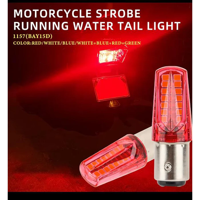 Par de ampolletas LED doble contacto pata dispareja 1157 intermitente con stop estrobo  4