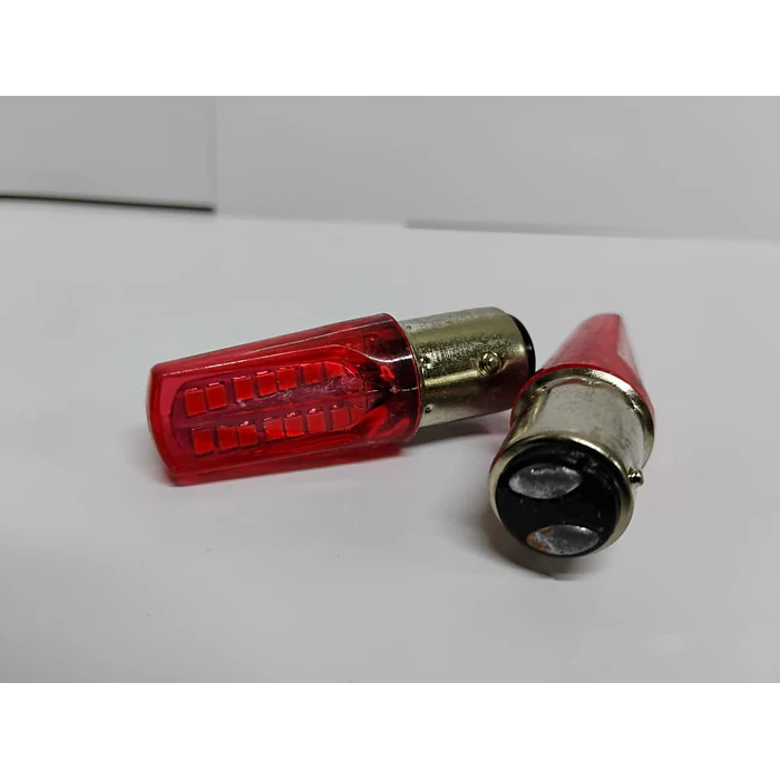 Par de ampolletas LED doble contacto pata dispareja 1157 intermitente con stop estrobo  7