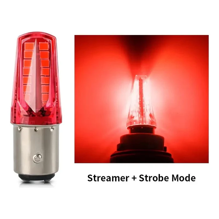 Par de ampolletas LED doble contacto pata dispareja 1157 intermitente con stop estrobo  8
