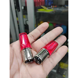 Par de ampolletas LED doble contacto pata dispareja 1157 intermitente con stop estrobo 