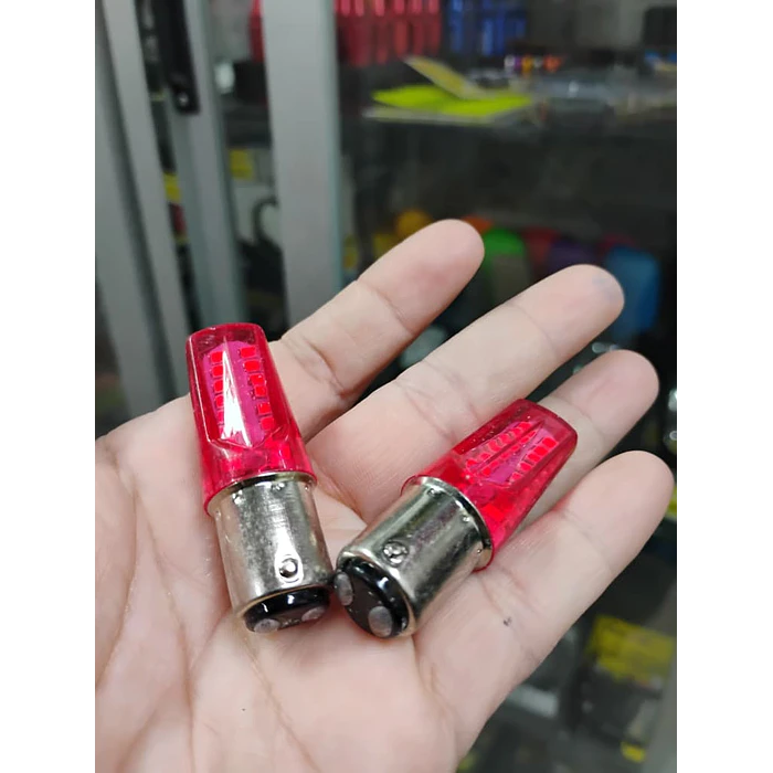 Par de ampolletas LED doble contacto pata dispareja 1157 intermitente con stop estrobo  1