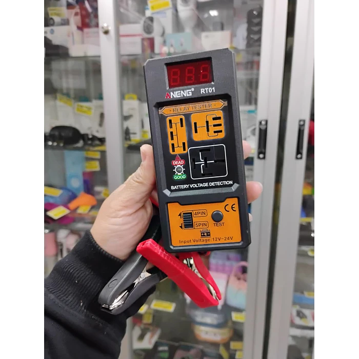 Probador Digital De Relés y baterias de autos, Analizador De 4/5 Pines 7