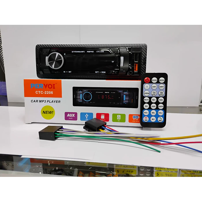 Radio reproductor 1 Din con Bluetooth, llamadas Bluetooth, MP3, USB, SD para autos 12v radio am/fm salidas 4x50w 18.8cmx5.8cm modelo 2206  8