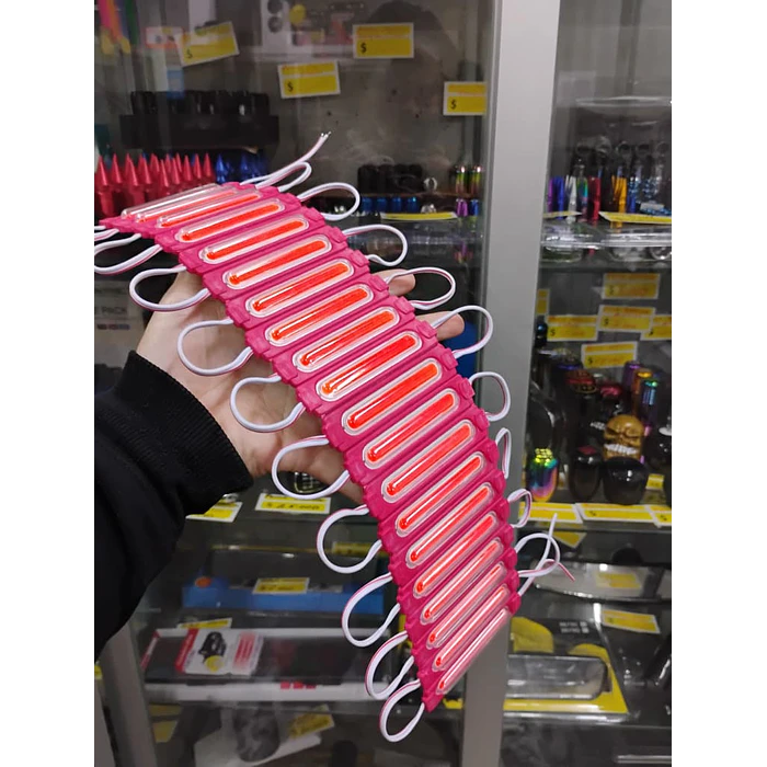 Módulo Caluga led Rosado,fucsia 12v X20 Piezas impermeables con adhesivo  9