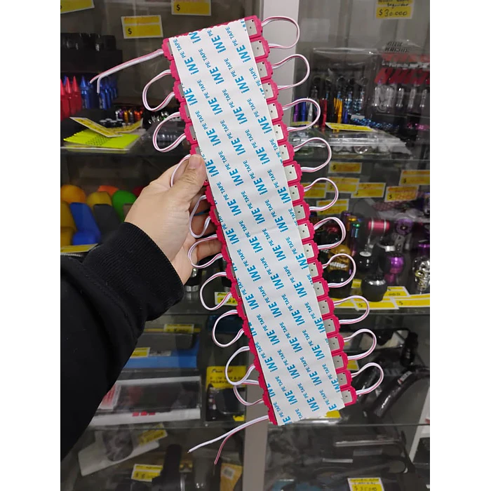 Módulo Caluga led Rosado,fucsia 12v X20 Piezas impermeables con adhesivo  10