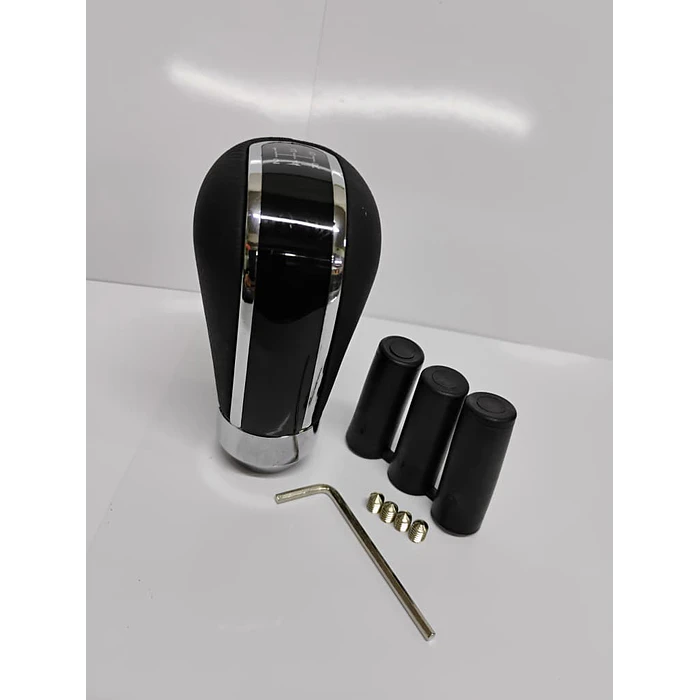 Pomo perilla palanca de cambios eco cuero Negro con centro negro 5 veloc 2