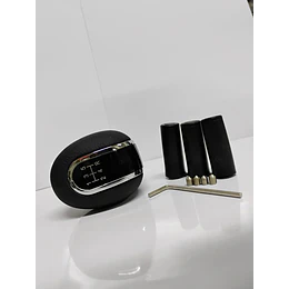 Pomo perilla palanca de cambios eco cuero Negro con centro negro 5 veloc