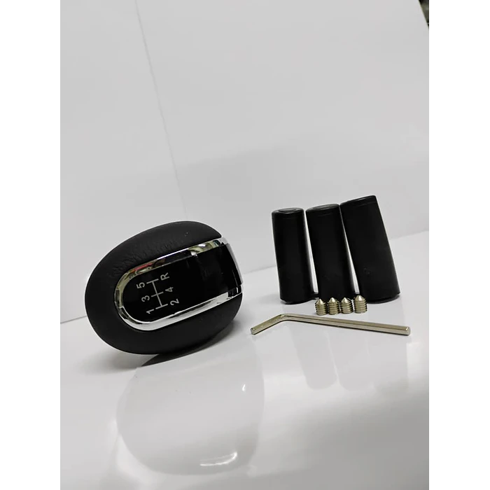 Pomo perilla palanca de cambios eco cuero Negro con centro negro 5 veloc 1