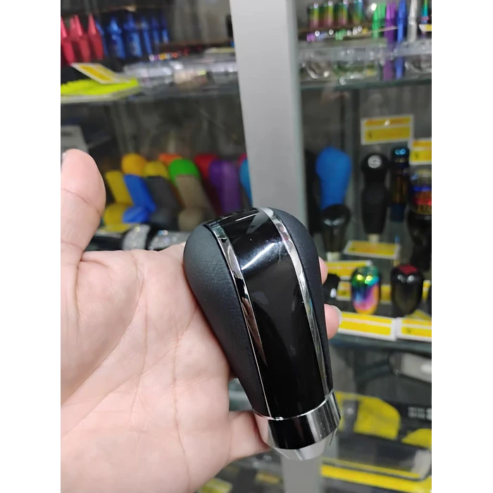 Pomo perilla palanca de cambios eco cuero Negro con centro negro 5 veloc 4