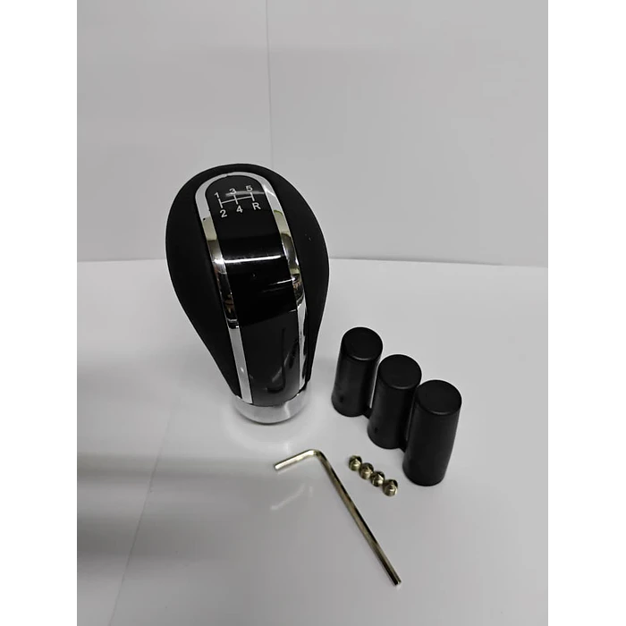 Pomo perilla palanca de cambios eco cuero Negro con centro negro 5 veloc 8