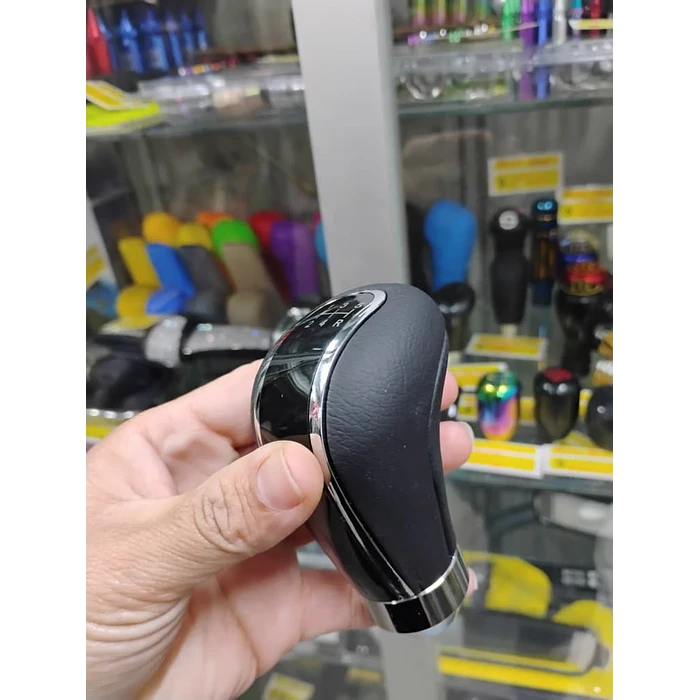 Pomo perilla palanca de cambios eco cuero Negro con centro negro 5 veloc 9