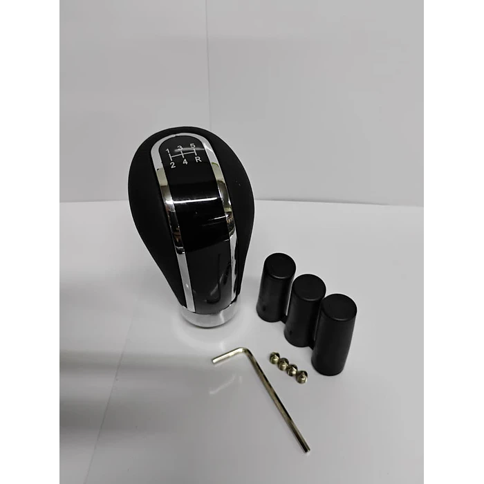 Pomo perilla palanca de cambios eco cuero Negro con centro negro 5 veloc 10