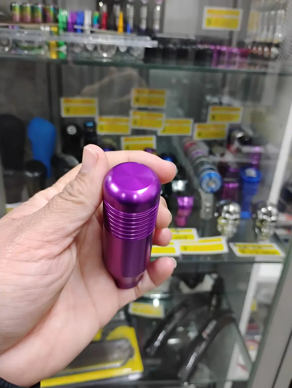 Pomo Perilla de cambio universal metalico 8.5cm morado, lila 💜 2