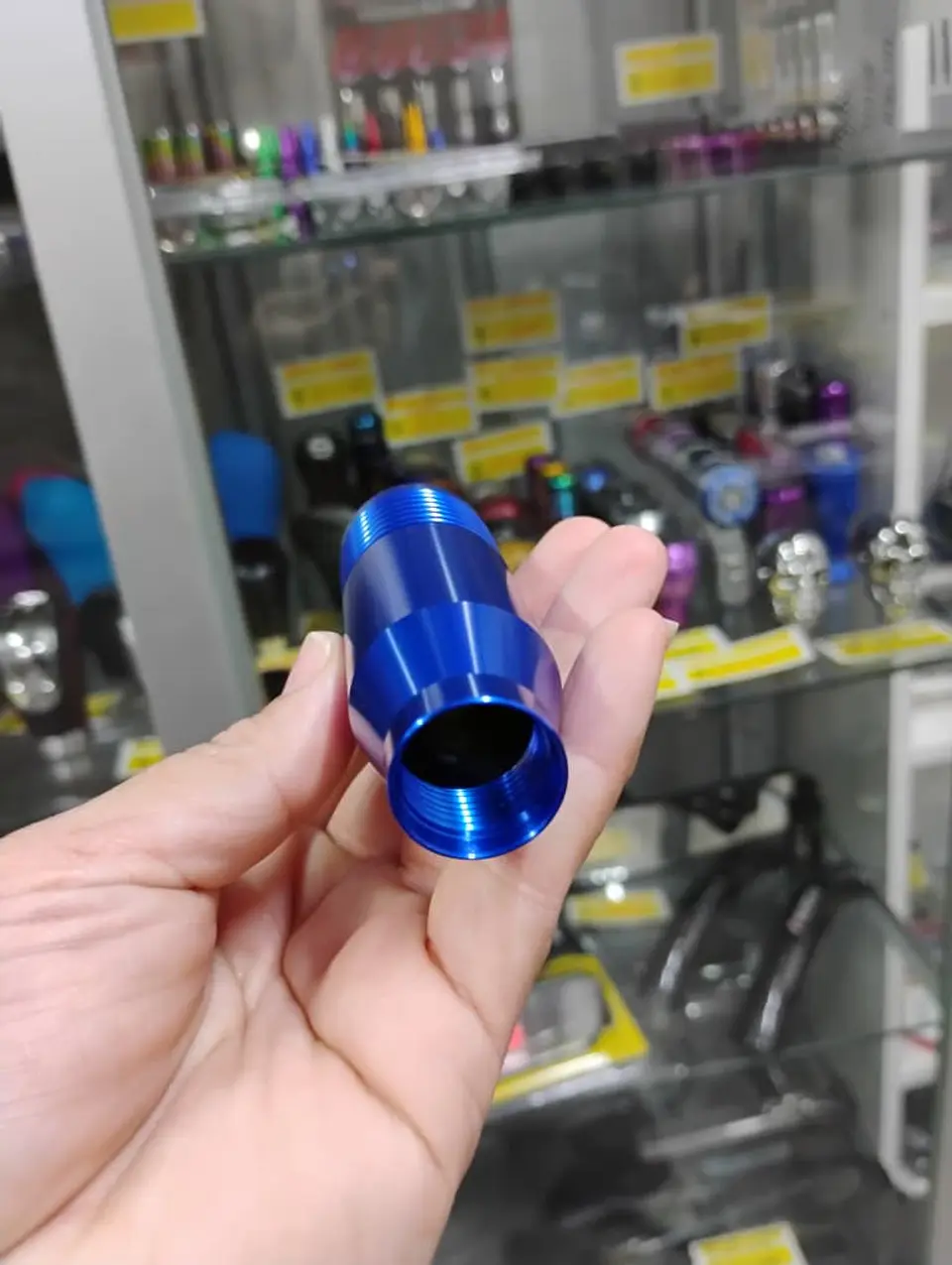 Pomo Perilla de cambio universal metalico 8.5cm Azul 💙 5