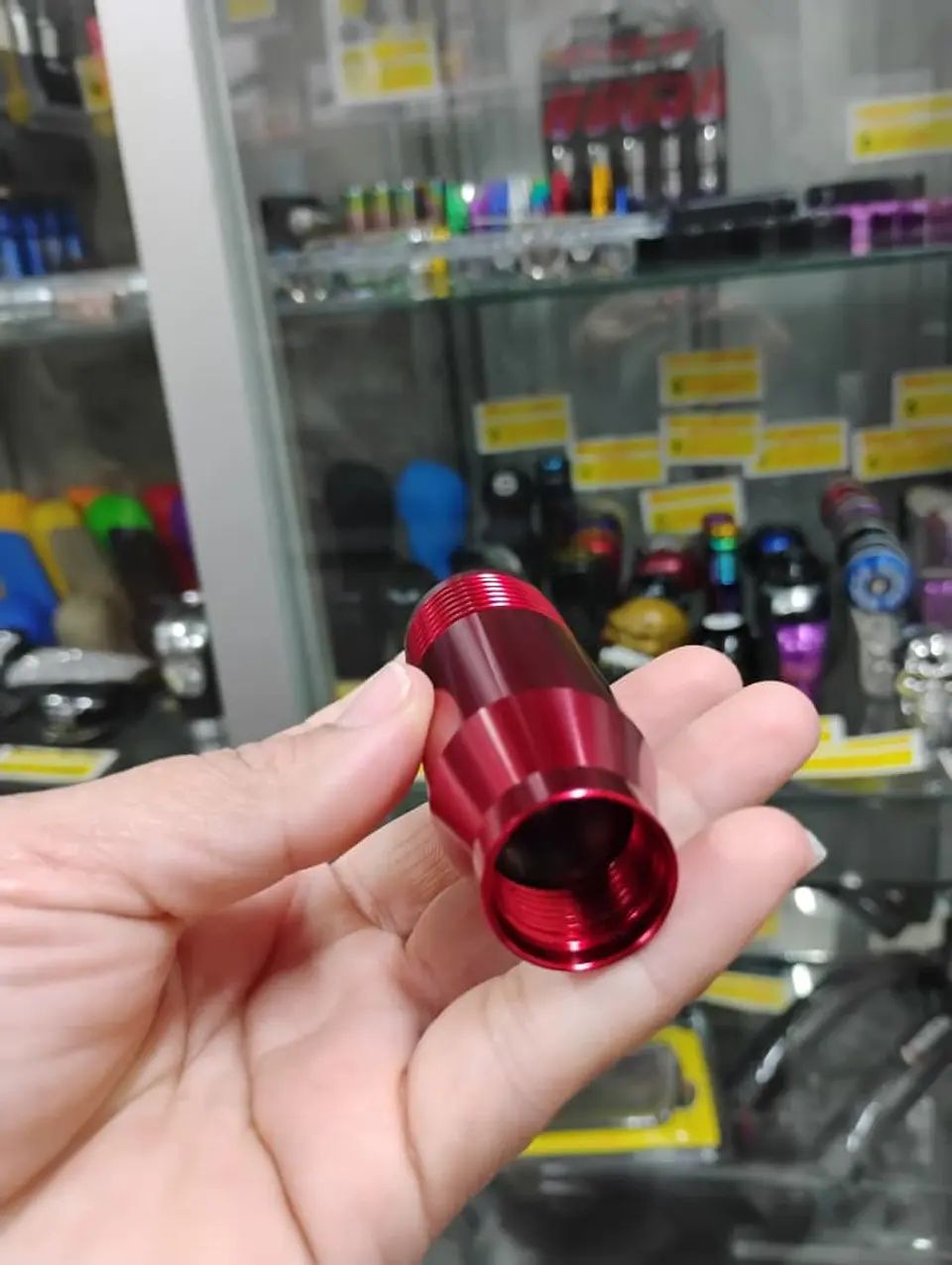 Pomo Perilla de cambio universal metalico 8.5cm Rojo ❤️  4