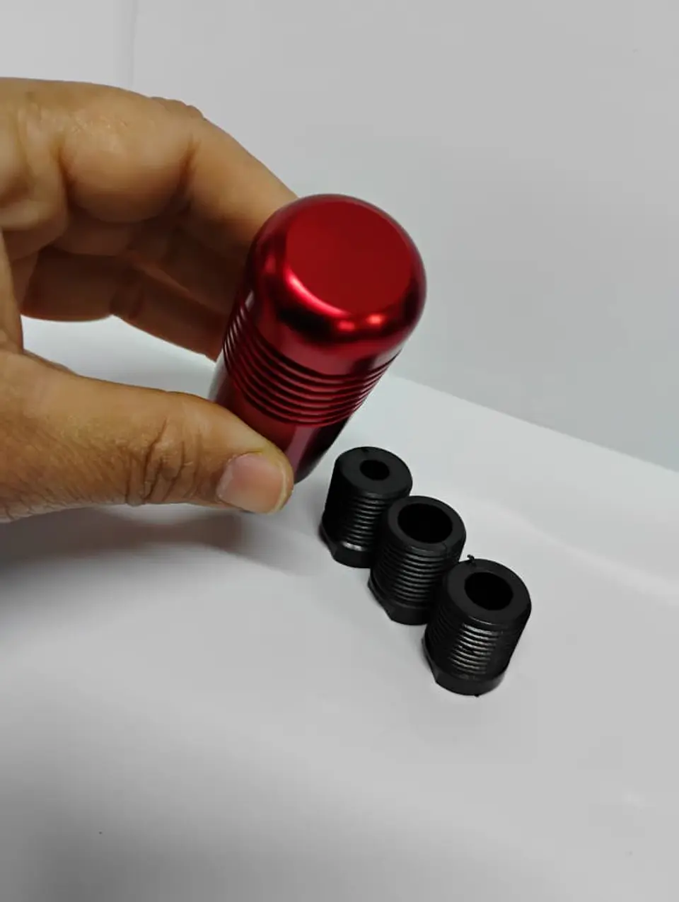 Pomo Perilla de cambio universal metalico 8.5cm Rojo ❤️  11