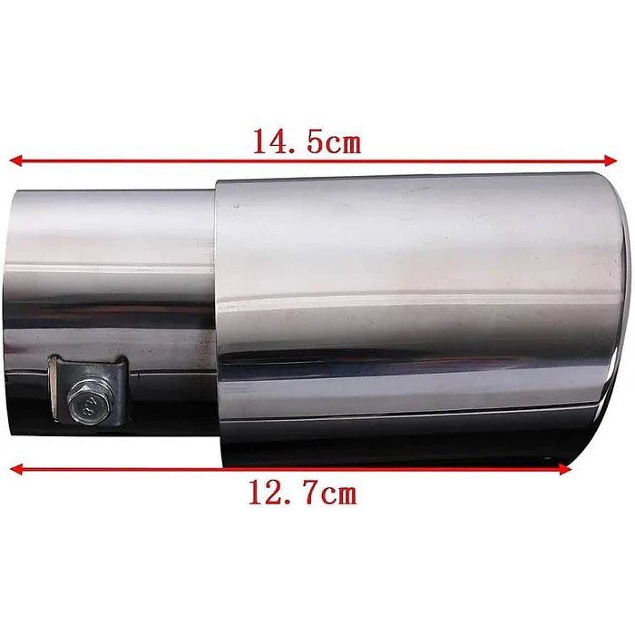 Cola de escape decorativa tunning de acero inoxidable modelo cromada recta 4