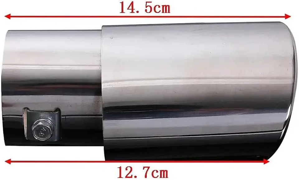 Cola de escape decorativa tunning de acero inoxidable modelo cromada recta 4