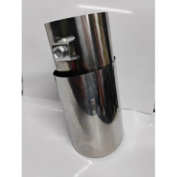 Cola de escape decorativa tunning de acero inoxidable modelo cromada recta 5