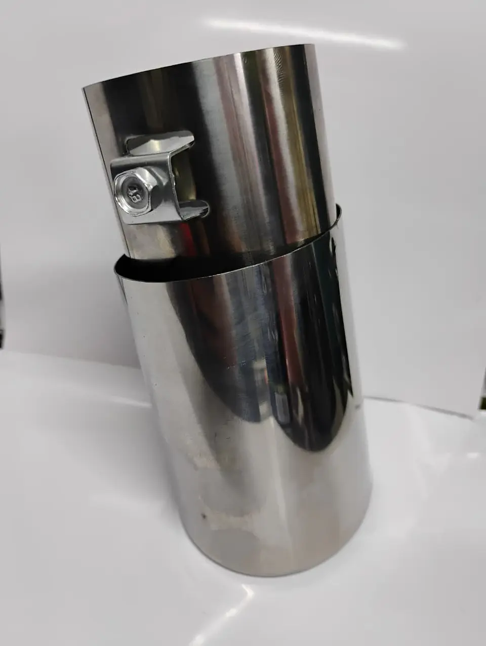 Cola de escape decorativa tunning de acero inoxidable modelo cromada recta 5