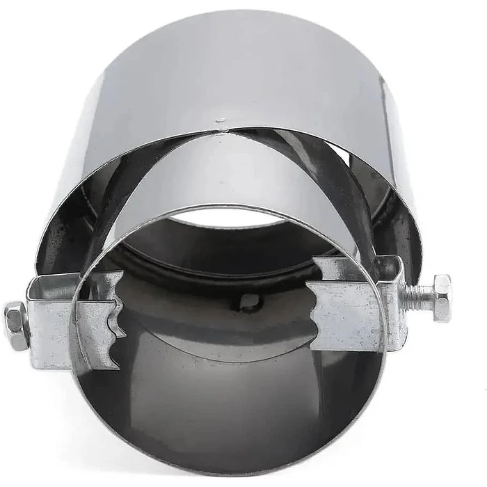 Cola de escape decorativa tunning de acero inoxidable modelo cromada recta 7