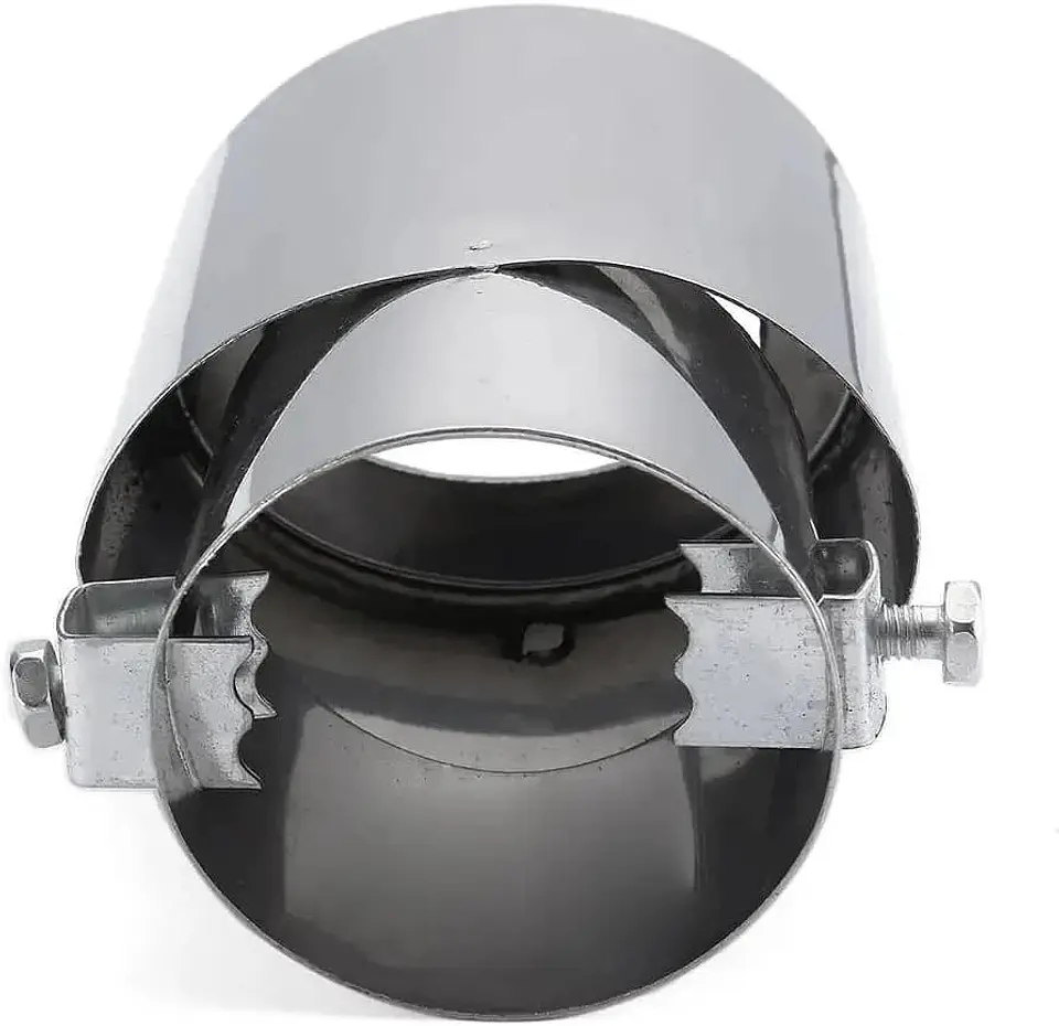 Cola de escape decorativa tunning de acero inoxidable modelo cromada recta 7