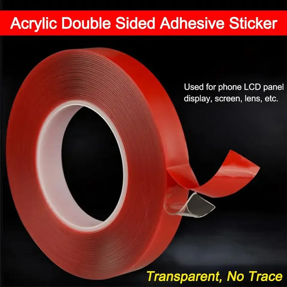 Cinta adhesiva doble cara transparente de 3mtrs de largo Por 1.5mm de ancho  2