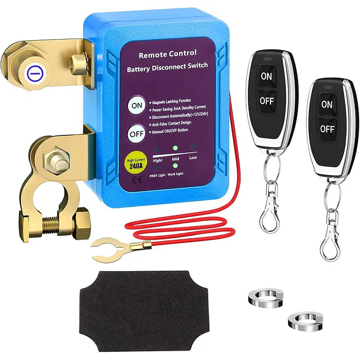Cortacorriente Batería 12V 240A Inalámbrico Antirrobo  13