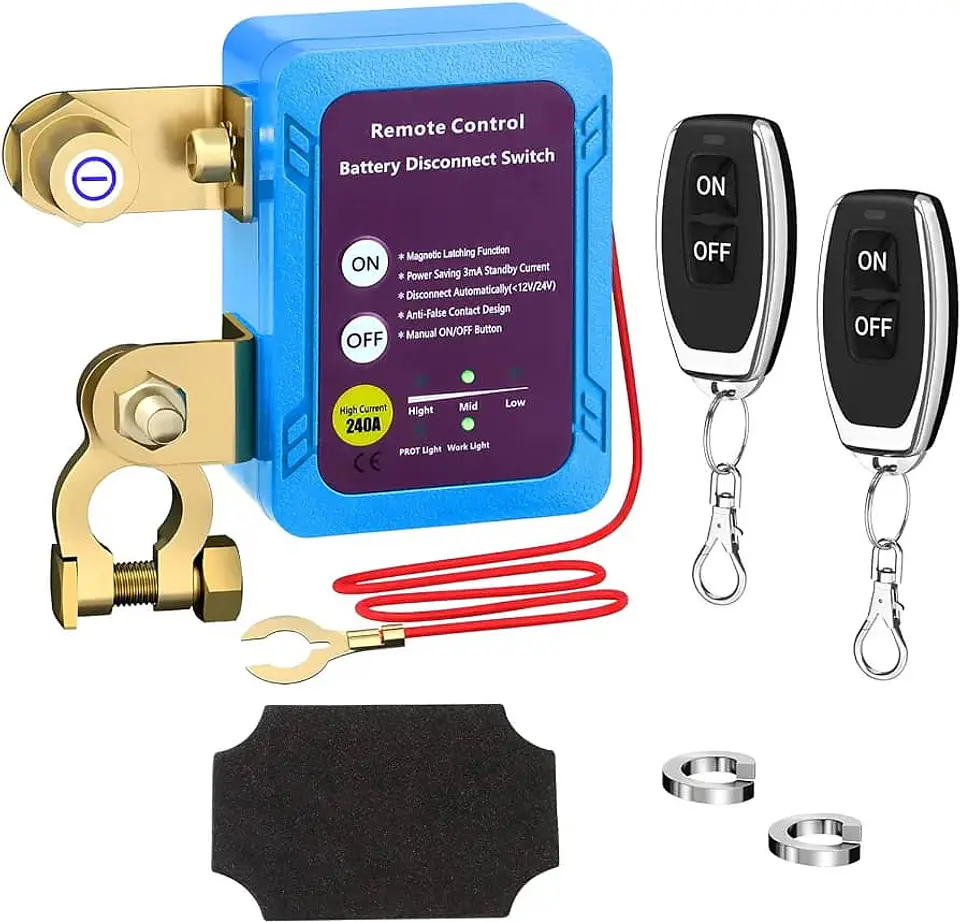 Cortacorriente Batería 12V 240A Inalámbrico Antirrobo  13