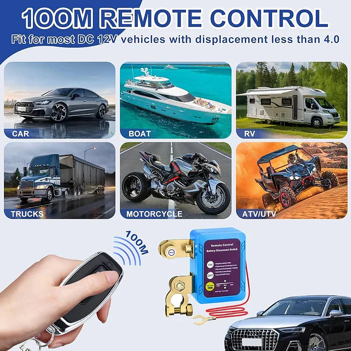Cortacorriente Batería 12V 240A Inalámbrico Antirrobo  15