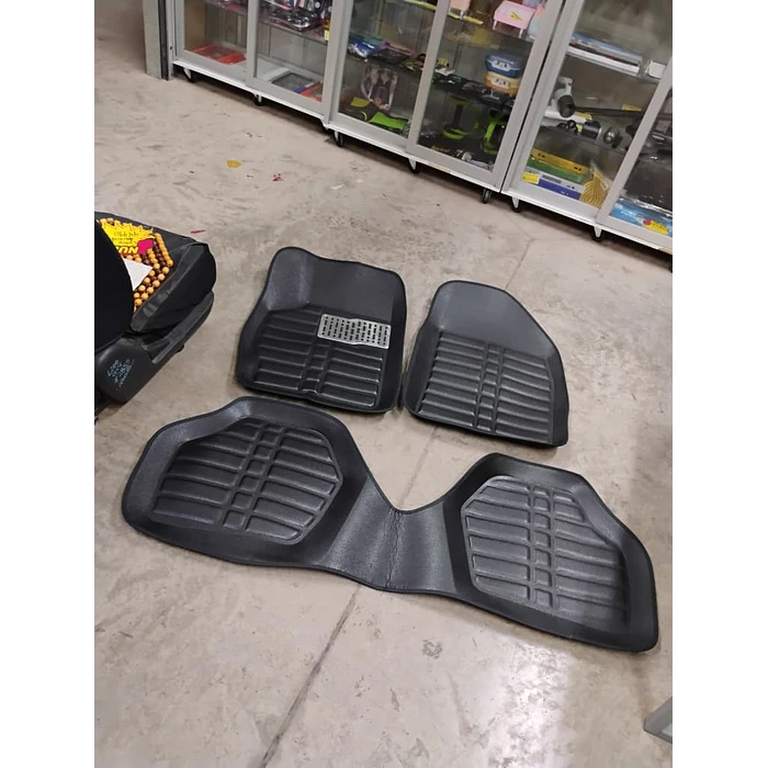 Set Alfombras auto bandeja camello 3D universales cuero eva  6