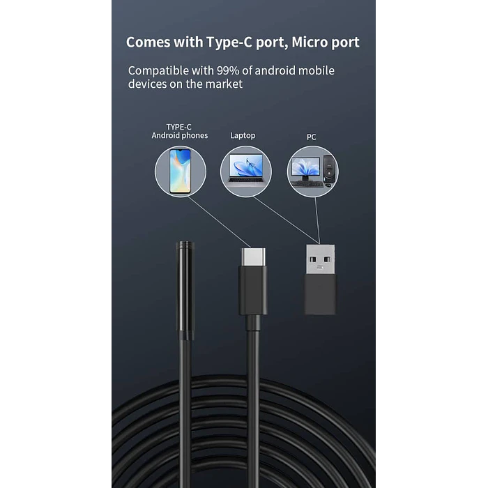 CÁMARA ENDOSCÓPICA USB TIPO C 7MM – 2 METROS 19