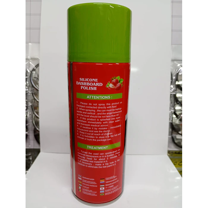 Silicona renovador de plásticos cuero y vinilo para interior de autos 450ml frutilla 2