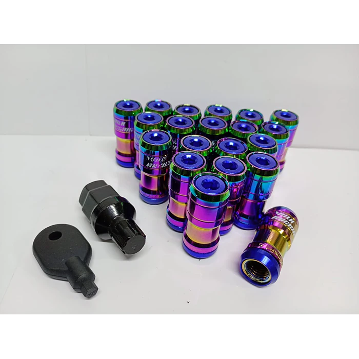 Set de tuercas de llantas con Doble Seguridad para autos 20 piezas de 32mm tornasol 2