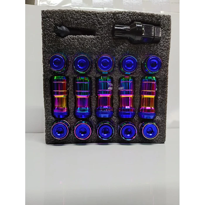 Set de tuercas de llantas con Doble Seguridad para autos 20 piezas de 32mm tornasol 6