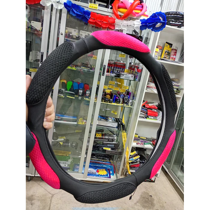 Funda cubre Volante de autos standard 38cm ergonómico con goma transpirable y malla  8