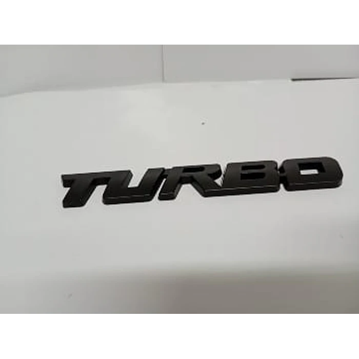  Pegatina emblema de Metal TURBO 3D para autos negro medida 12.8 * 2cm 2