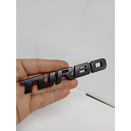  Pegatina emblema de Metal TURBO 3D para autos negro medida 12.8 * 2cm