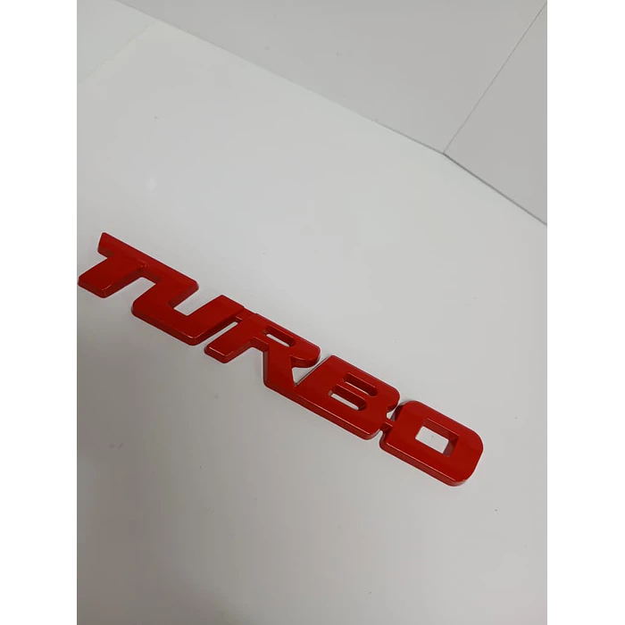 Pegatina emblema de Metal TURBO 3D para autos rojo medida 12.8 * 2cm 5