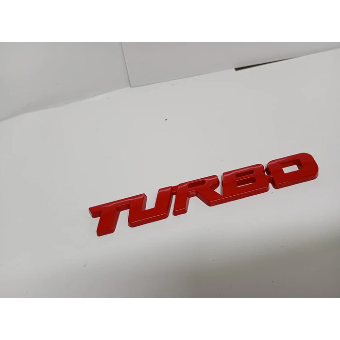  Pegatina emblema de Metal TURBO 3D para autos rojo medida 12.8 * 2cm 6