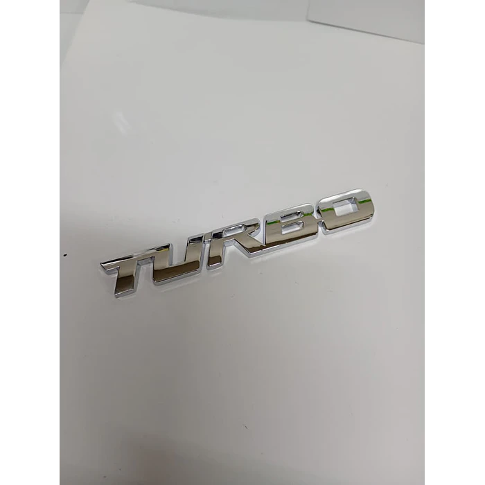  Pegatina emblema de Metal TURBO 3D para autos cromado medida 12.8 * 2cm 2