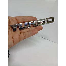  Pegatina emblema de Metal TURBO 3D para autos cromado medida 12.8 * 2cm