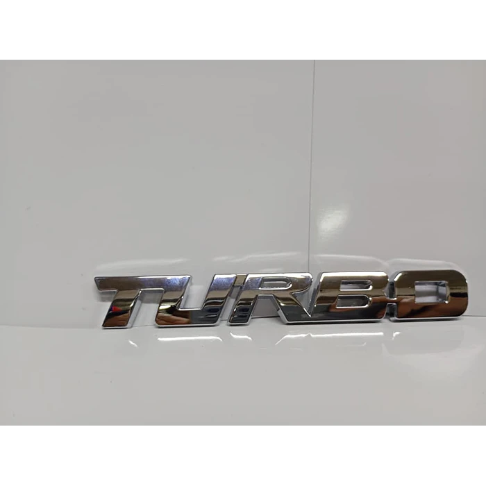  Pegatina emblema de Metal TURBO 3D para autos cromado medida 12.8 * 2cm 3