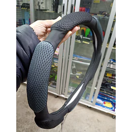 Funda cubre Volante de autos standard 38cm ergonómico negro con gris