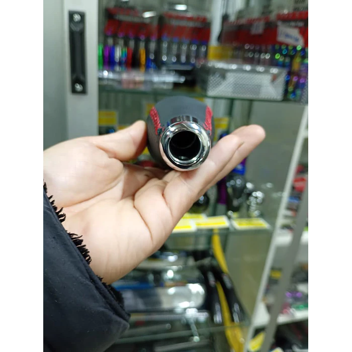 Pomo perilla palanca de cambios tunning cuero PU negro con costura roja 5 velocidades y reversa en sexta  9