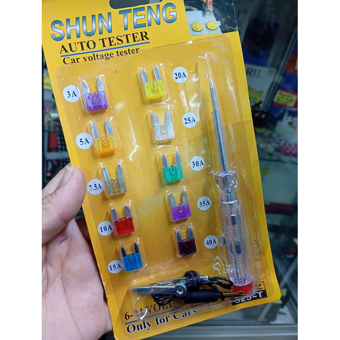  Probador de Voltaje Automotriz + Set de Fusibles 6–40A  5