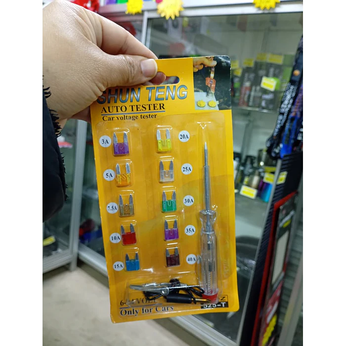  Probador de Voltaje Automotriz + Set de Fusibles 6–40A  6