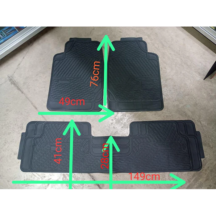 Pisos de Goma Universal para Autos y Suv 3 Piezas Camello Grandes 1